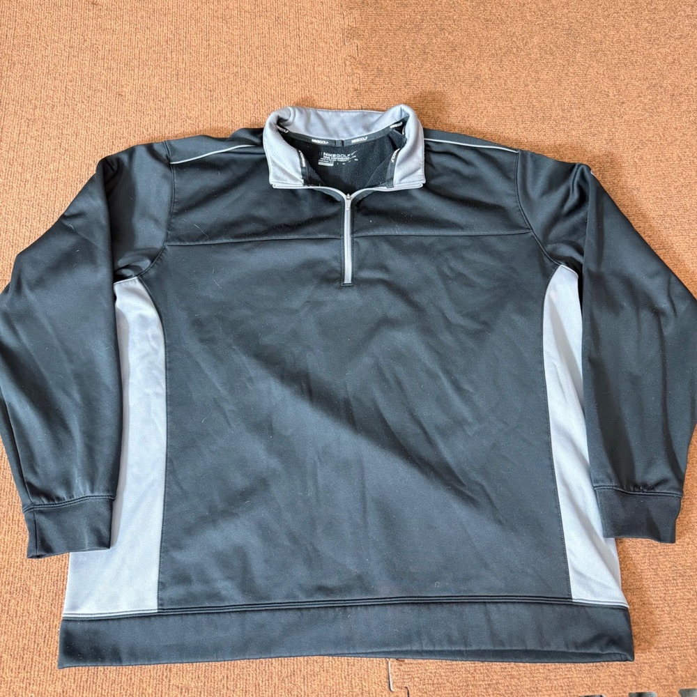 Nike Golf Tour Performance Therma-FIT 1/4 Zip Pullover Mens XXL Black Gym Fleece